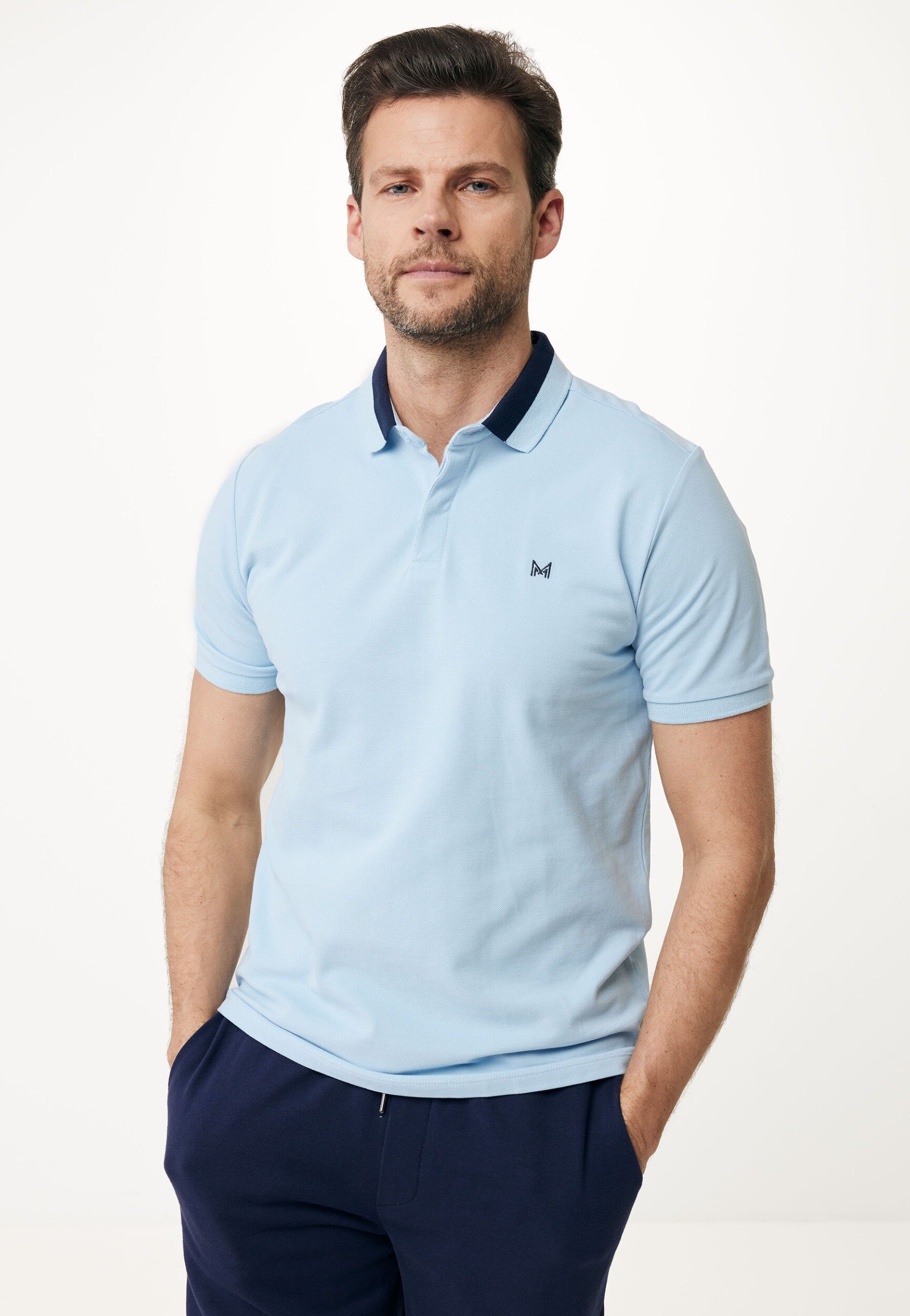 Polo With Color Block Fresh Blue von Mexx