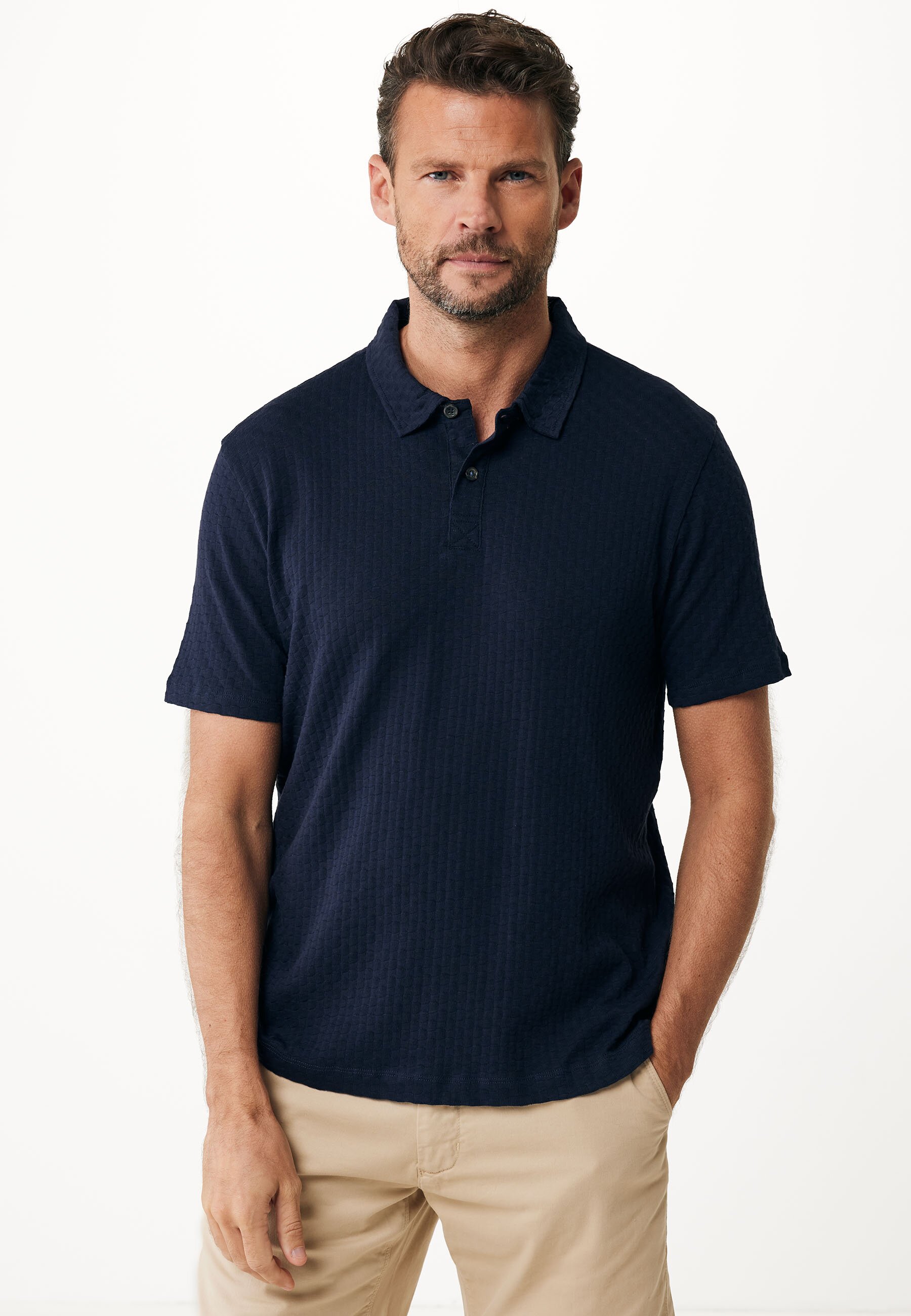 Poloshirt Jacquard Navy von Mexx