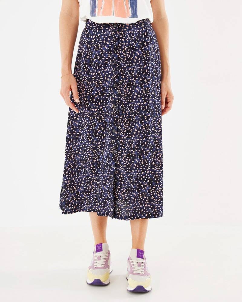 Printed button through skirt Navy von Mexx