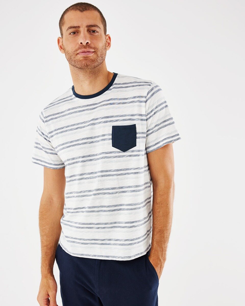 Printed stripe t-shirt navy von Mexx