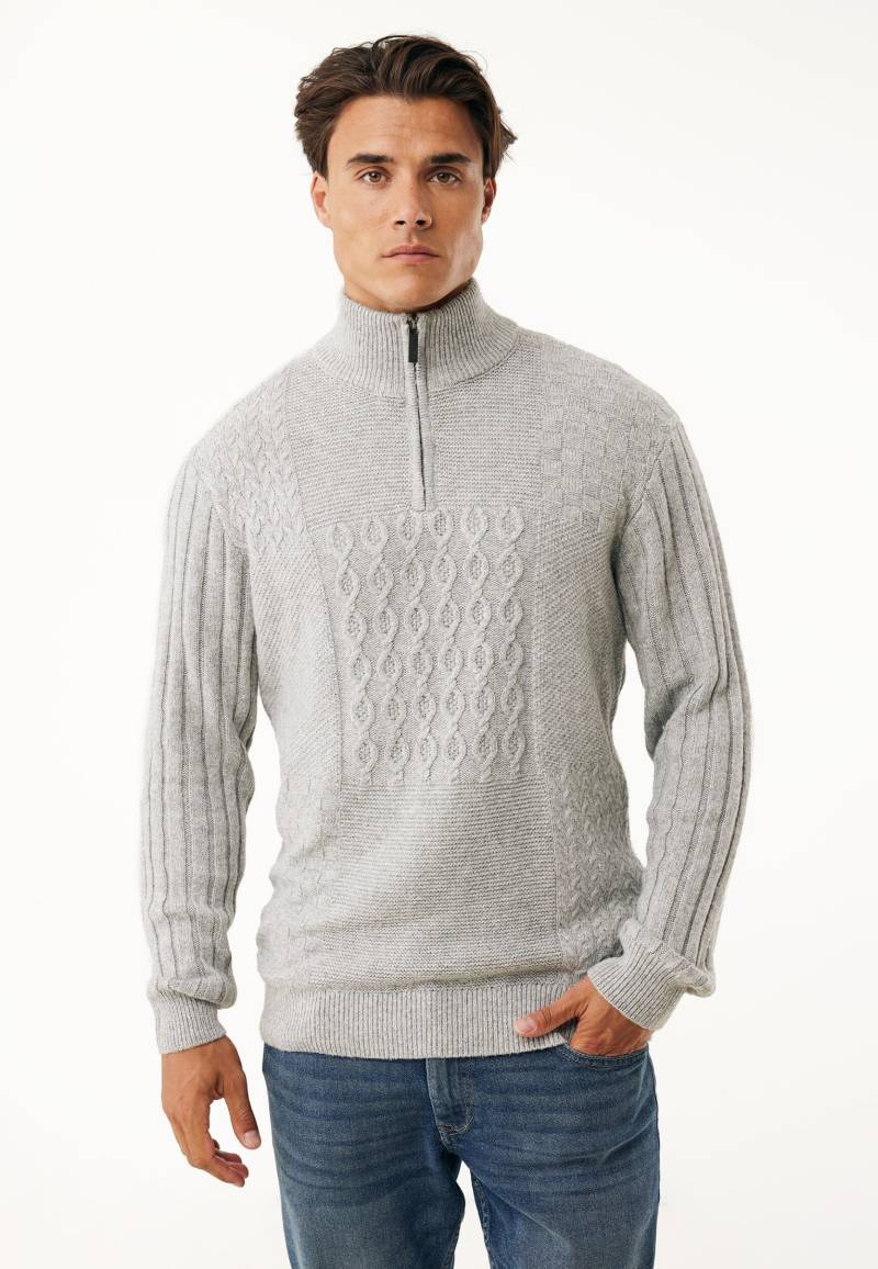 Pullover Gestrickt Patchwork Grau von Mexx