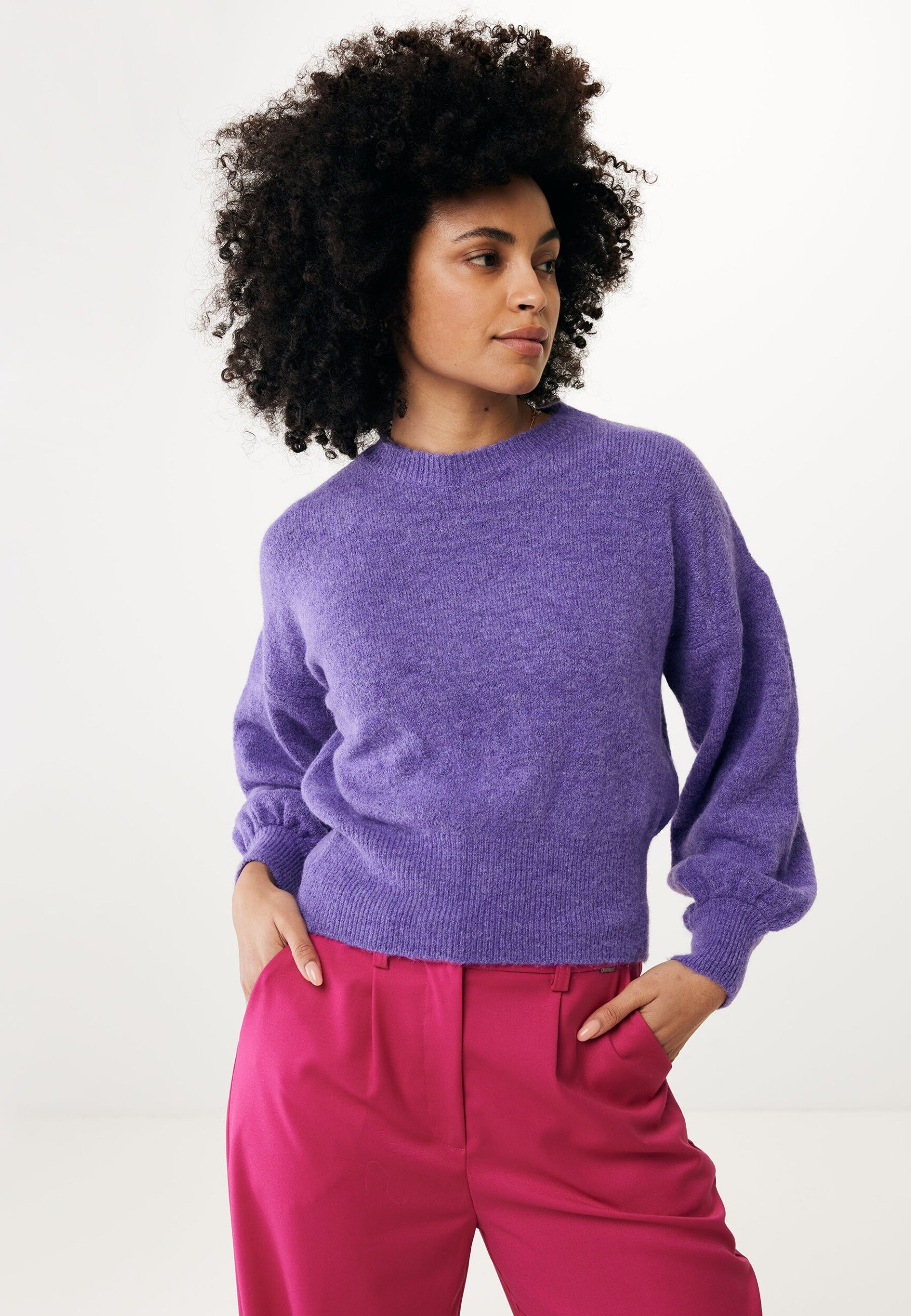 Pullover with puff sleeve Purple von Mexx