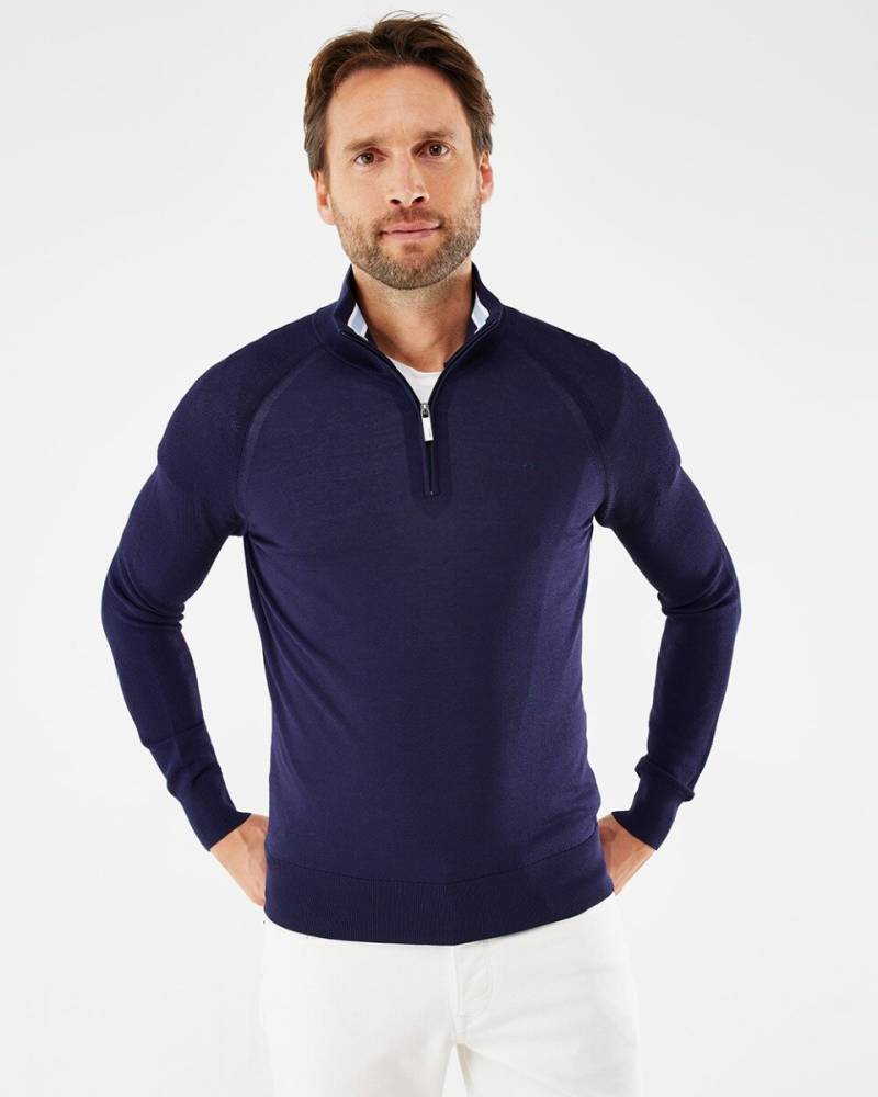 Raglan Sweater With Zipper Navy von Mexx