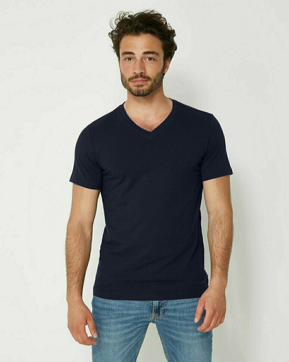 Schwarzes Herren T-Shirt mit V-Ausschnitt von Mexx