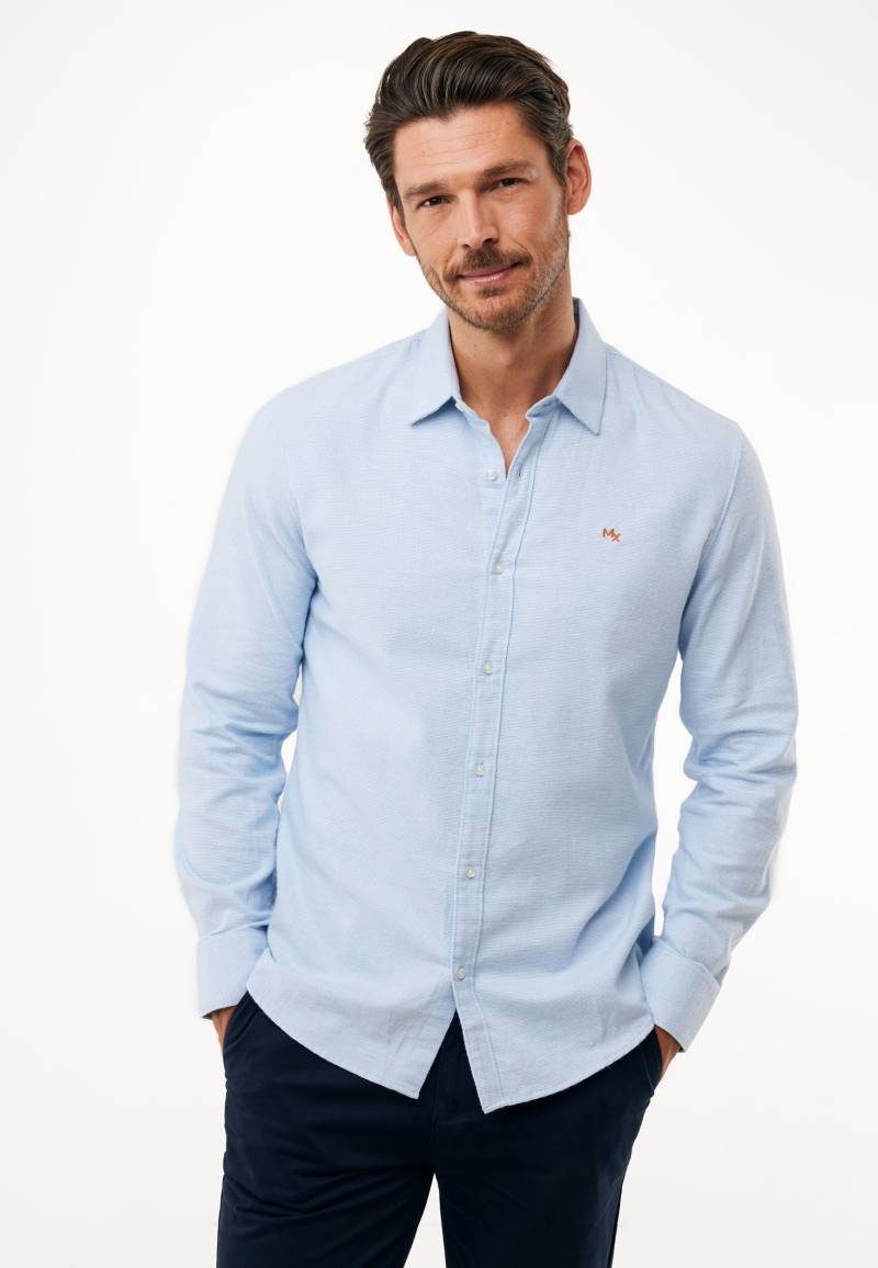 Shirt Brushed Micro Check Blau von Mexx