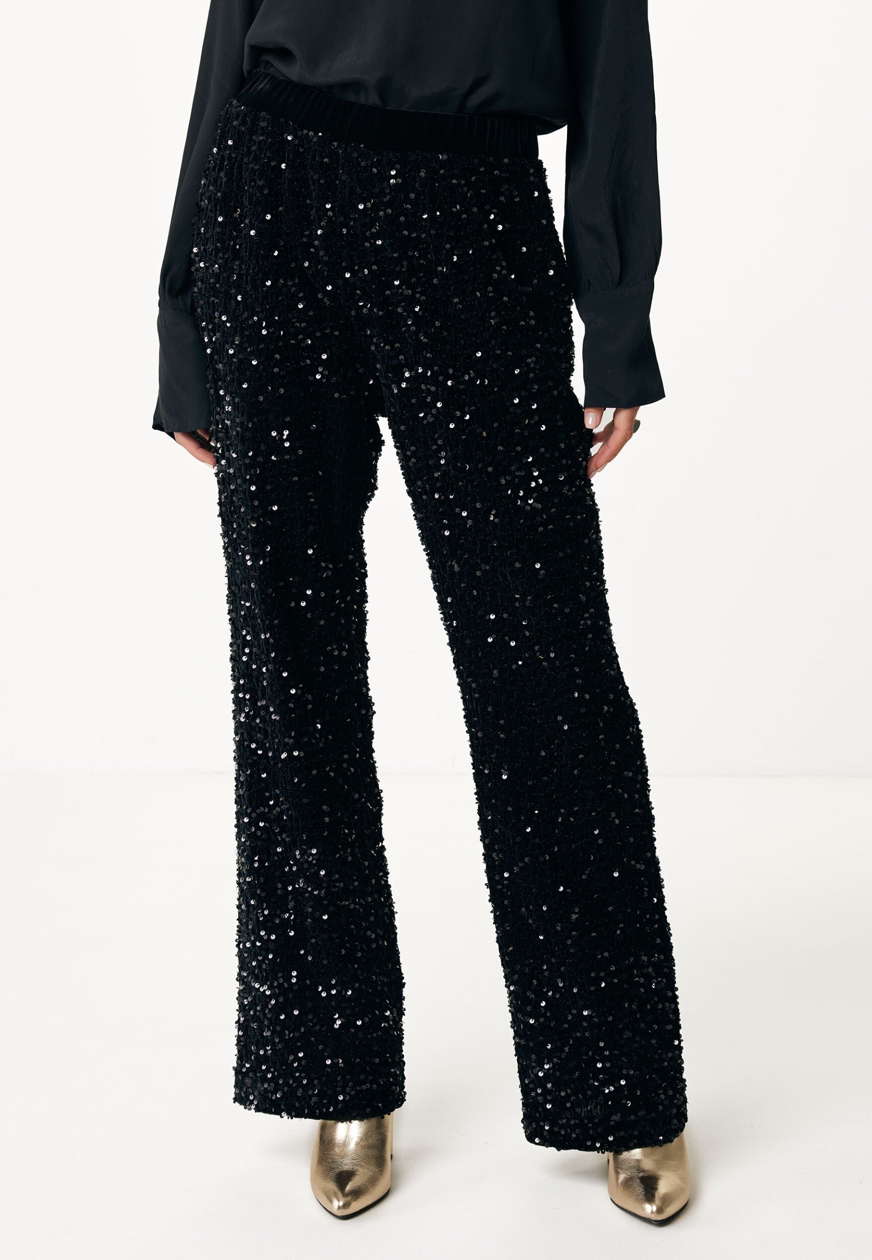 Straight Leg Sequins Pants Black von Mexx