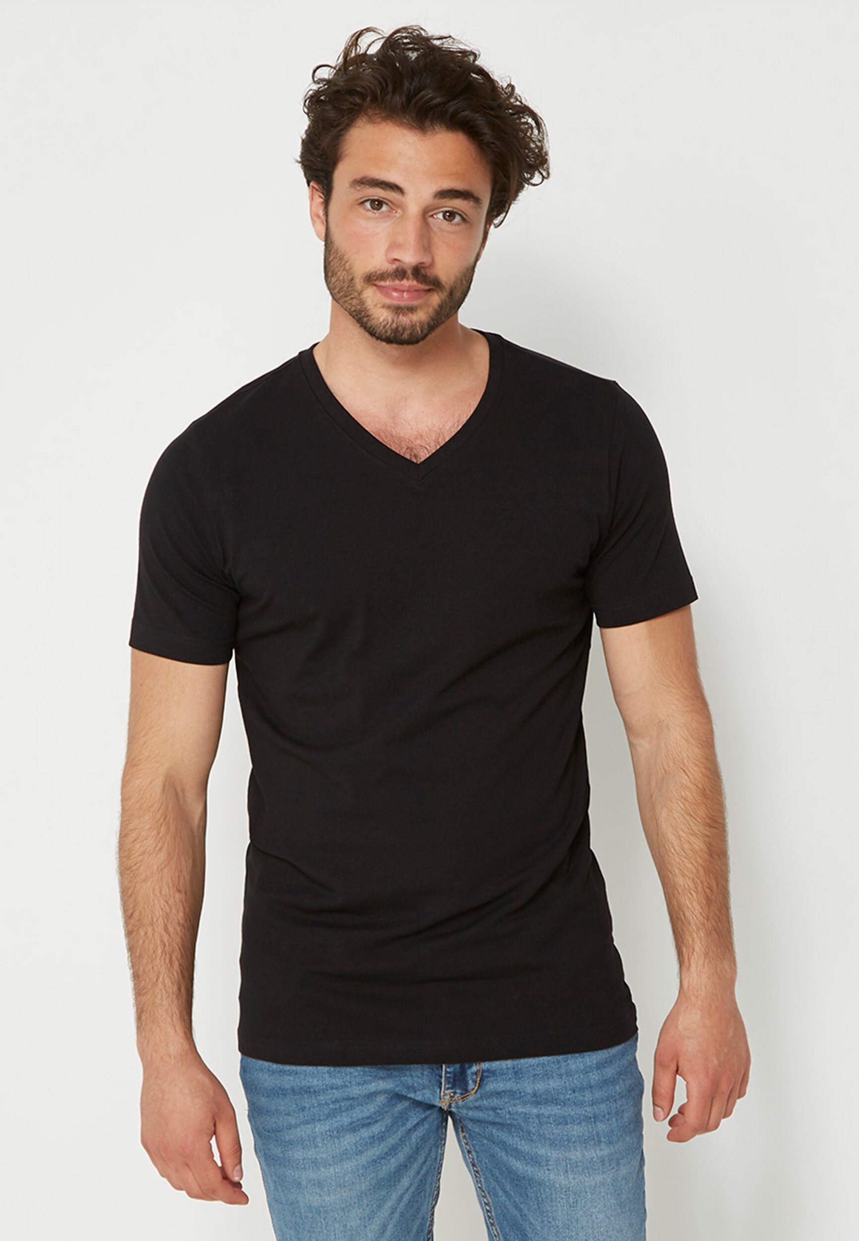 2 T-shirt v-neck 2-Pack Schwarz von Mexx