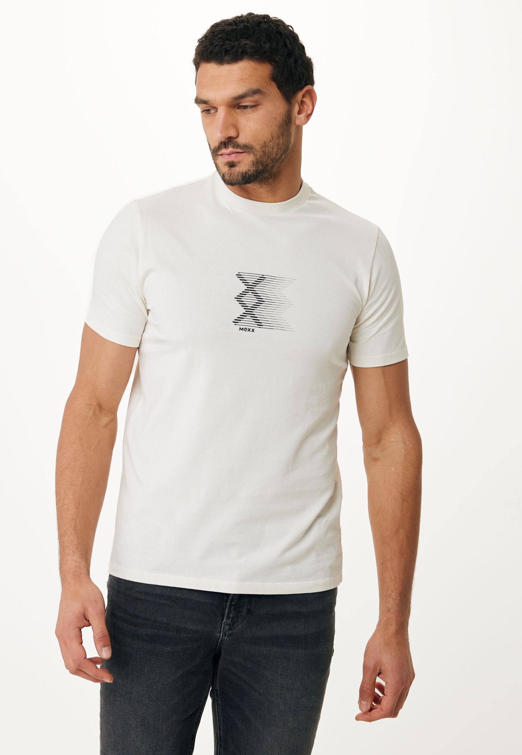 T-shirt With Rubber Print Off White von Mexx