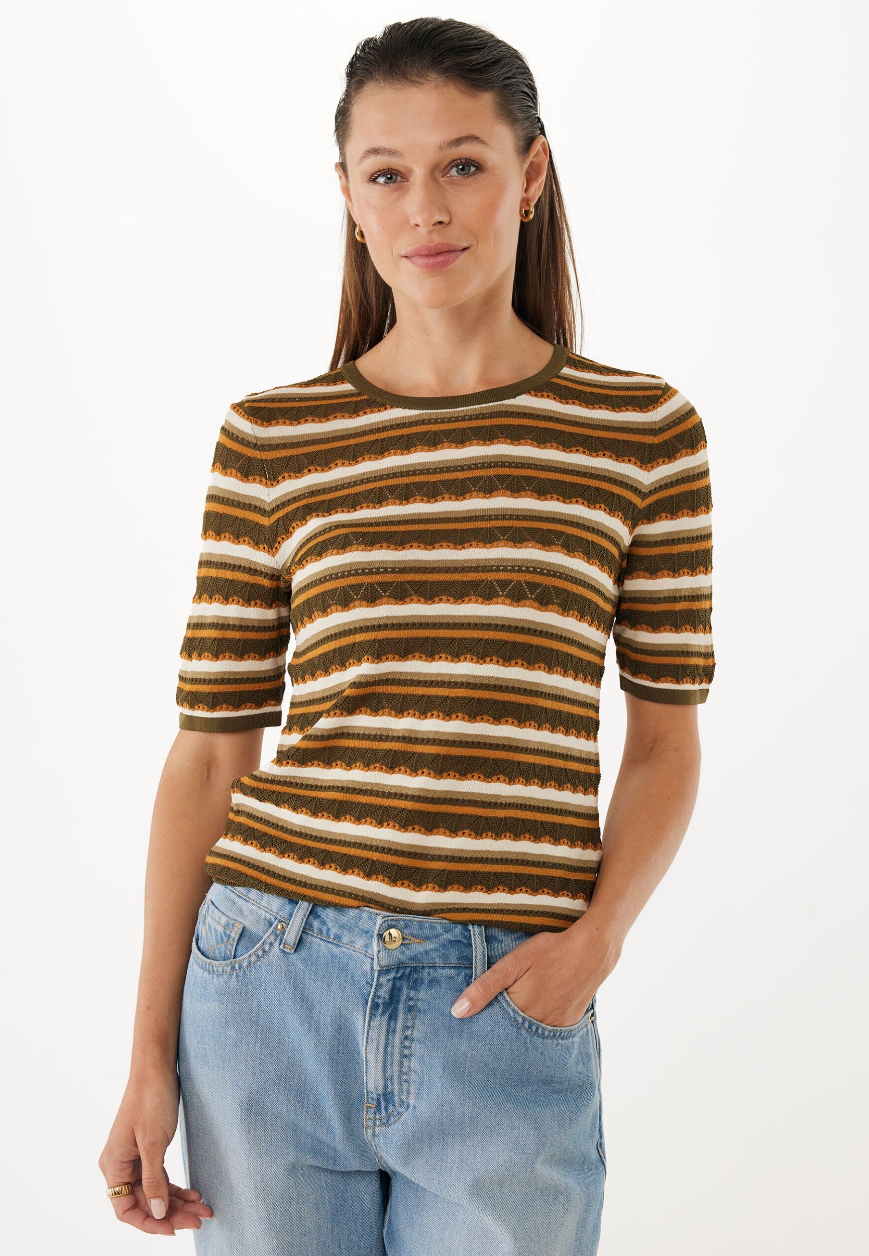 Top Gestricktes Relief Braun Top Gestricktes Relief Braun von Mexx