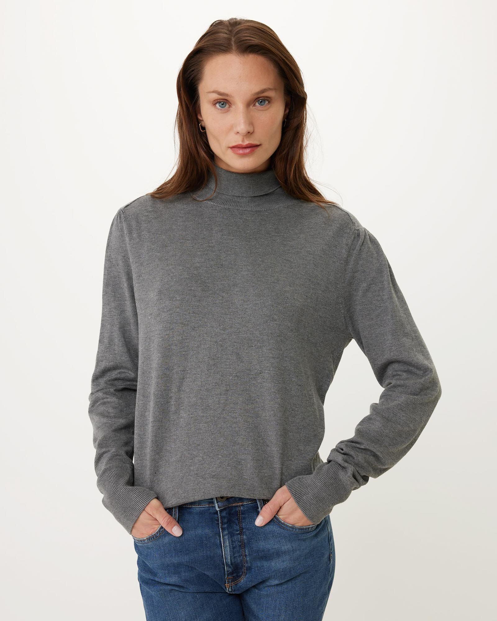 Turtle neck basic pullover Mid Grey Melee von Mexx