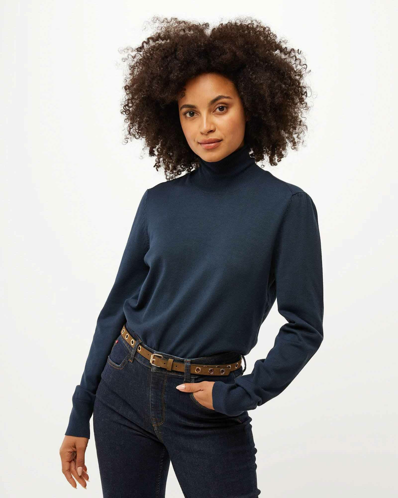 Turtle neck basic pullover Navy von Mexx