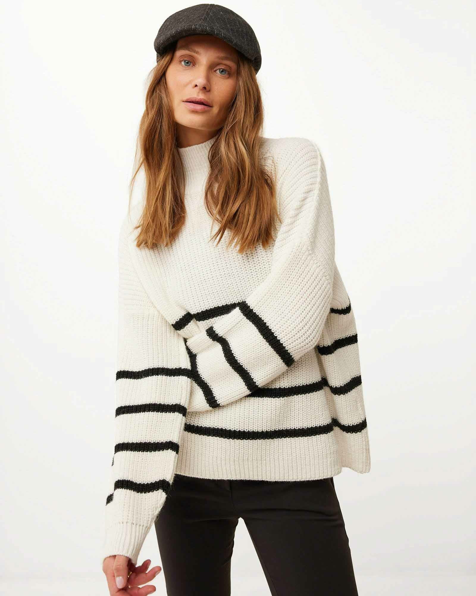 Turtle neck knitted sweater Off White von Mexx