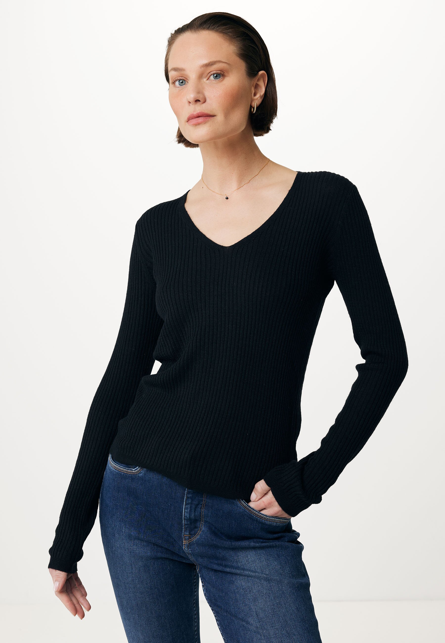 V-neck Pullover Black von Mexx