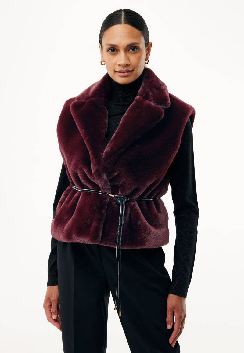 Waistcoat Pelzgürtel Dunkelrot von Mexx