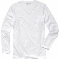 Mey & Edlich Herren  Benchmark V-neck Langarm weiß 46 von Mey & Edlich