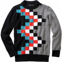 Mey & Edlich Herren Computerpuzzle-Pullover schwarz 46 von Mey & Edlich