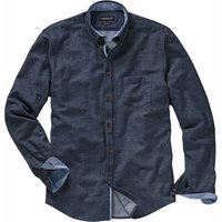 Mey & Edlich Herren Hemd Denim-Look-Flanellhemd Langarm blau 42 von Mey & Edlich