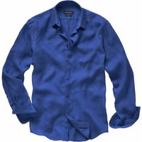 Mey & Edlich Herren Hemd Prestige-Leinenhemd Langarm atmungsaktiv blau 46 von Mey & Edlich