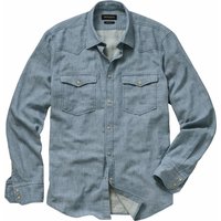 Mey & Edlich Herren Shirt Staubfreies Westernshirt Langarm blau 41 von Mey & Edlich