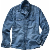 Mey & Edlich Herren Ursprüngliches Denimhemd Langarm blau 39 von Mey & Edlich