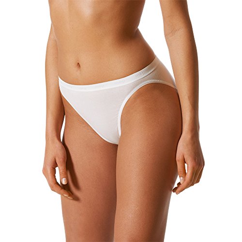 Mey 2er Pack Damen Minislips of - 89602 - Weiß - Größe 40 - Unterhosen ohne Seitennähte - Damenslip Bodysize - Damenwäsche aus supergekämmter Baumwolle von Mey