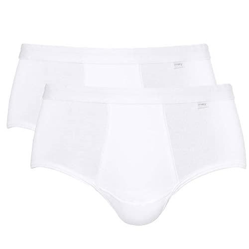 2er Pack Mey Herren Sport-Slip - Noblesse - 2813 - Farbe Weiß - Größe 4 - Herrenpants mit Eingriff - 100% Baumwolle von Mey