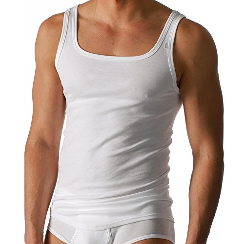 Mey Herren Unterhemd - Noblesse 2800 - Weiß - Größe 6 - Shirt aus reiner Baumwolle - Tank Top ohne Seitennähte - Feinripp - Maschinenwäsche bis 95 Grad von Mey