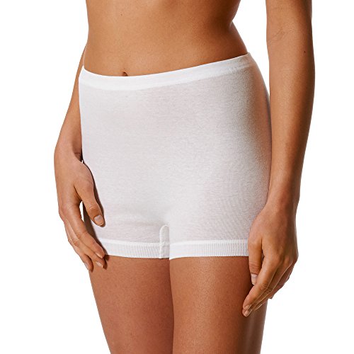 Mey 2er Pack Damen Pagenschlüpfer 2000-27007 - Farbe Weiß - Größe 52 - Slip mit Bein - Schlüpfer 100% Baumwolle von Mey