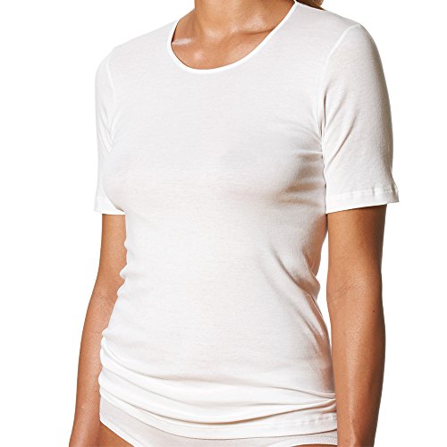 Mey 2er Pack Damen Spencer-Shirt - Noblesse - 26807 - Weiß - 46 - Unterhemd mit 1/2 Arm - Kurzarm-Unterhemden für Damen - 100% Baumwolle von Mey
