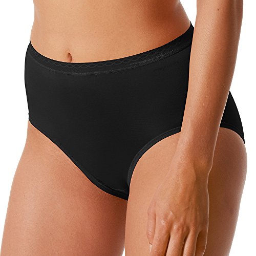 Mey 2er Pack Damen Taillenslip – Größe 42 – Schwarz – Slip ohne Seitennähte – Pflegeleichte Damen-Pants – Damen Unterhose – 89201 Lights von Mey