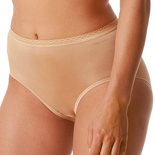 Mey  2er Pack Damen Taillenslip Größe  Haut Slip ohne Seitennähte Pflegeleichte Damen-Pants Damen Unterhose 89201 Lights, 44, Soft Skin von Mey
