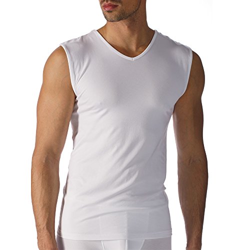 Mey 2er Pack Herren Business-Shirt – Größe 5 – Weiß – Unterhemd ohne störende Seitennähte – Muskel-Shirt – Tank Top - 42537 Software von Mey