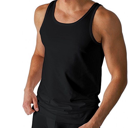 Mey 2er Pack Herren Tanktop – Größe 9 – Schwarz – Männer Tank Top - Coolmax-Fasern – Shirt Rundhals - Unterhemd ohne Arm – 46000 Dry Cotton von Mey