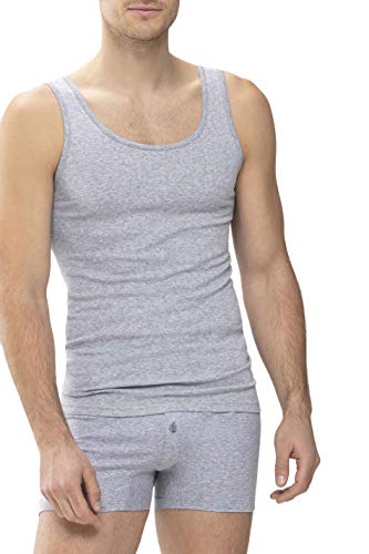 Mey Basics Serie Casual Cotton Herren Shirts 1/1 Arm 49100, Light Grey Melange, 7 von Mey