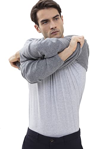 Mey Loungewear Serie Hybrid T-Shirt Herren Shirts 1/2 Arm Light Grey Melange L(L) von Mey