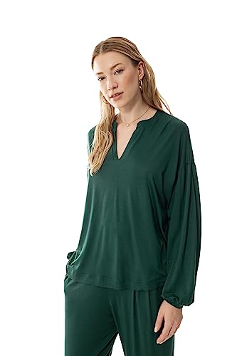 Mey Loungewear Serie Alena Damen Homewear-Oberteile Green Leaves M(M) von Mey