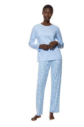 Mey Nachtwäsche Serie Flower Meadow Damen Schlafanzüge Blue Silk 3XL(48) von Mey