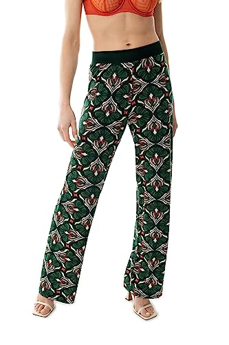 Mey Nachtwäsche Serie Lee Damen Yoga Pants Green Leaves S(S) von Mey