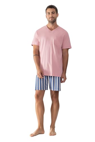 Mey Nachtwäsche Serie Summery Stripes Herren Schlafanzüge kurz Pink Herbs XL(54) von Mey