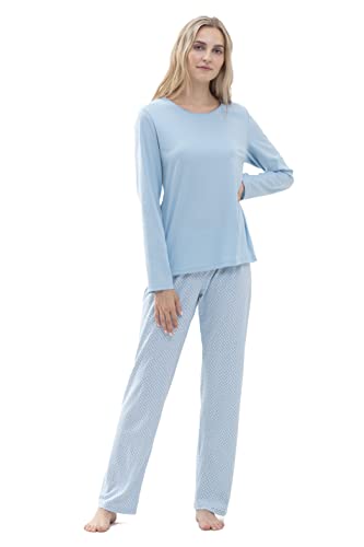 Mey Nachtwäsche Serie Emelie Damen Schlafanzüge lang Dream Blue 4XL(50) von Mey