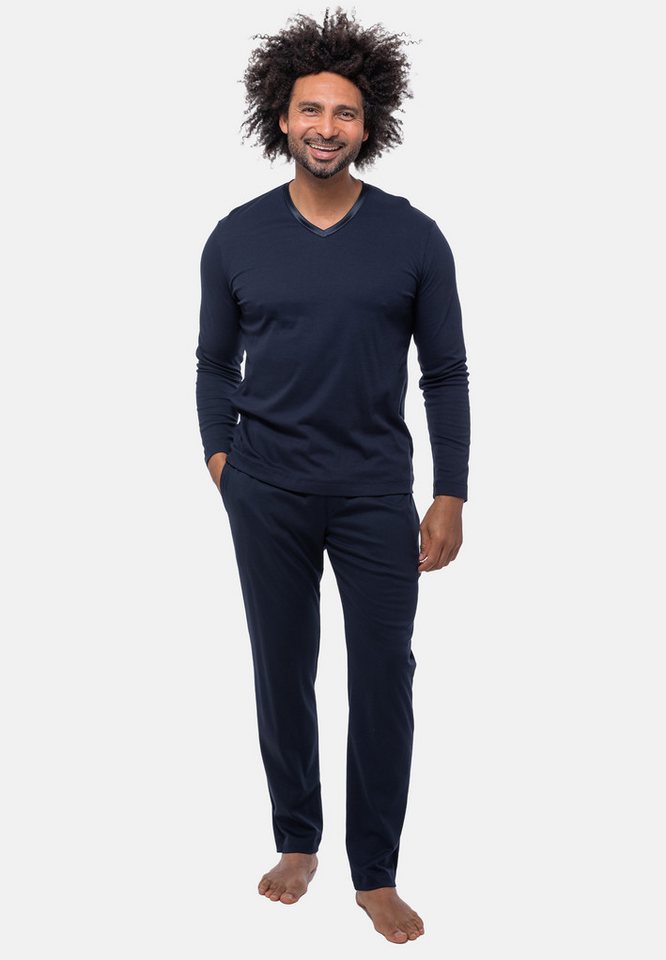 Mey Pyjama Aarhus (Set, 2 tlg) Schlafanzug - Baumwolle - Atmungsaktiv - Hose mit Webbund und Taschen von Mey