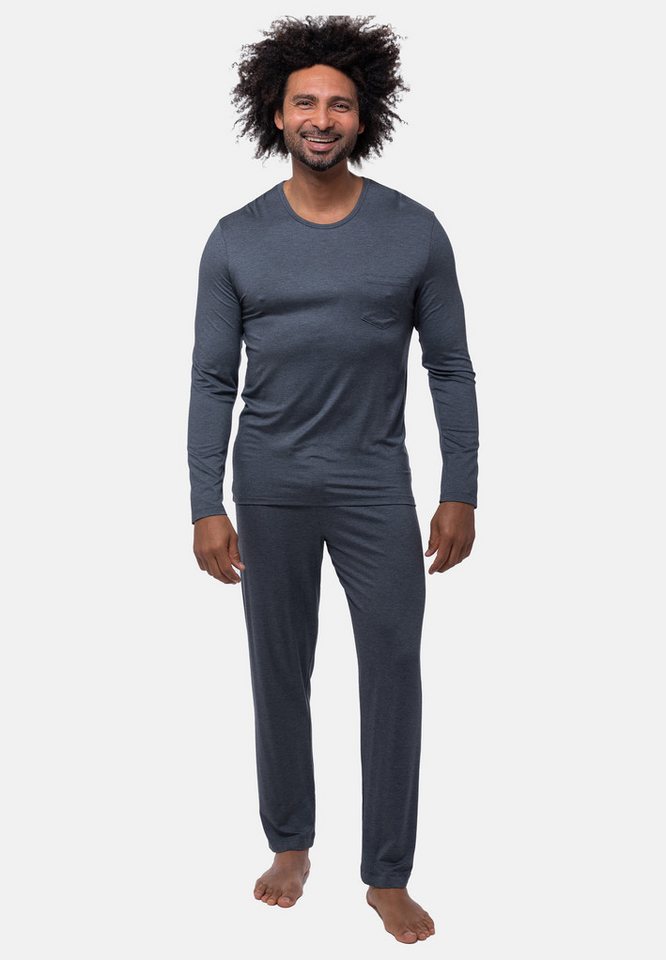 Mey Pyjama Jefferson (Set, 2 tlg) Schlafanzug - Leicht - Lange Jersey-Hose mit Kordelzug von Mey