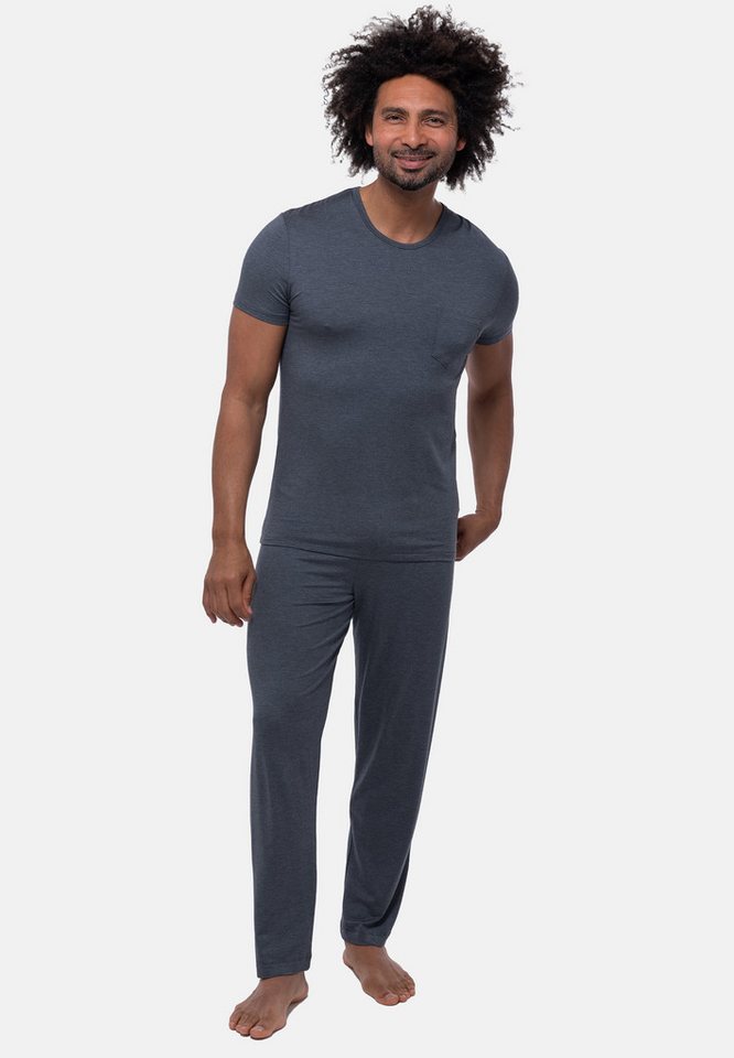 Mey Pyjama Jefferson (Set, 2 tlg) Schlafanzug - Leicht - Lange Jersey-Hose mit Kordelzug von Mey