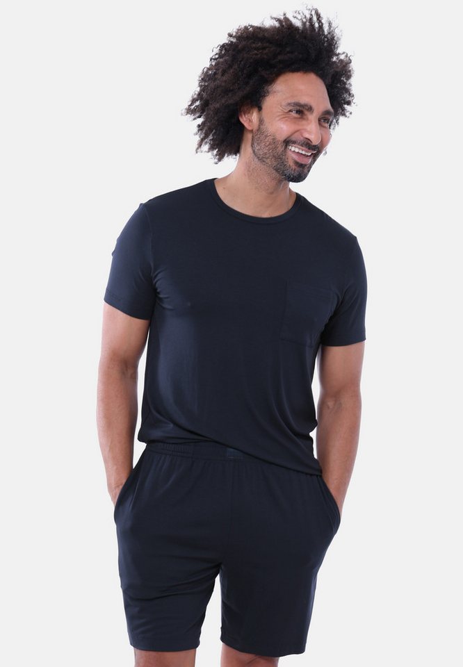 Mey Pyjama Jefferson (Set, 2 tlg) Schlafanzug - Blickdicht - Set aus T-Shirt und kurzer Hose von Mey