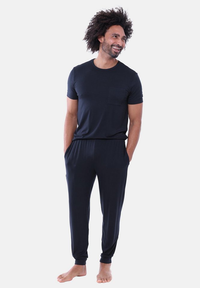 Mey Pyjama Jefferson (Set, 2 tlg) Schlafanzug - Blickdicht - Set aus T-Shirt und langer Hose von Mey