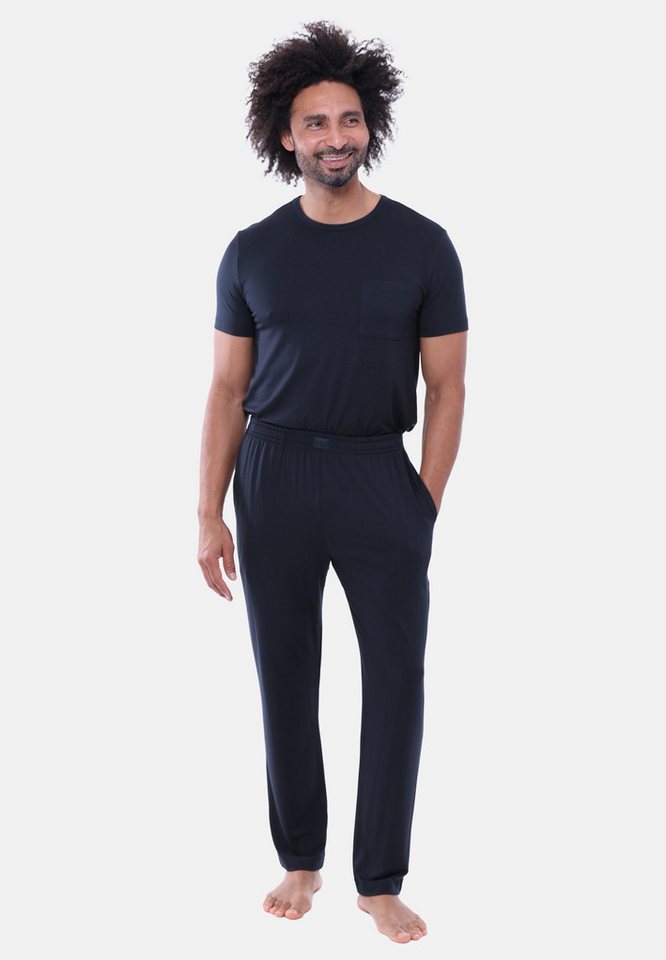 Mey Pyjama Jefferson (Set, 2 tlg) Schlafanzug - Blickdicht - Set aus T-Shirt und langer Hose von Mey