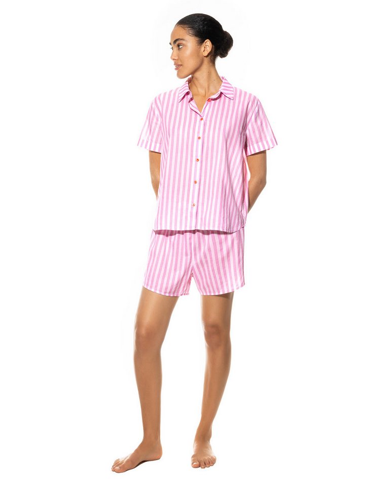 Mey Pyjama Mey Damenpyjama kurz 14101 Candy Pink (1 Stück, 1 tlg., 1 Stück) durchgeknöpftes Oberteil von Mey