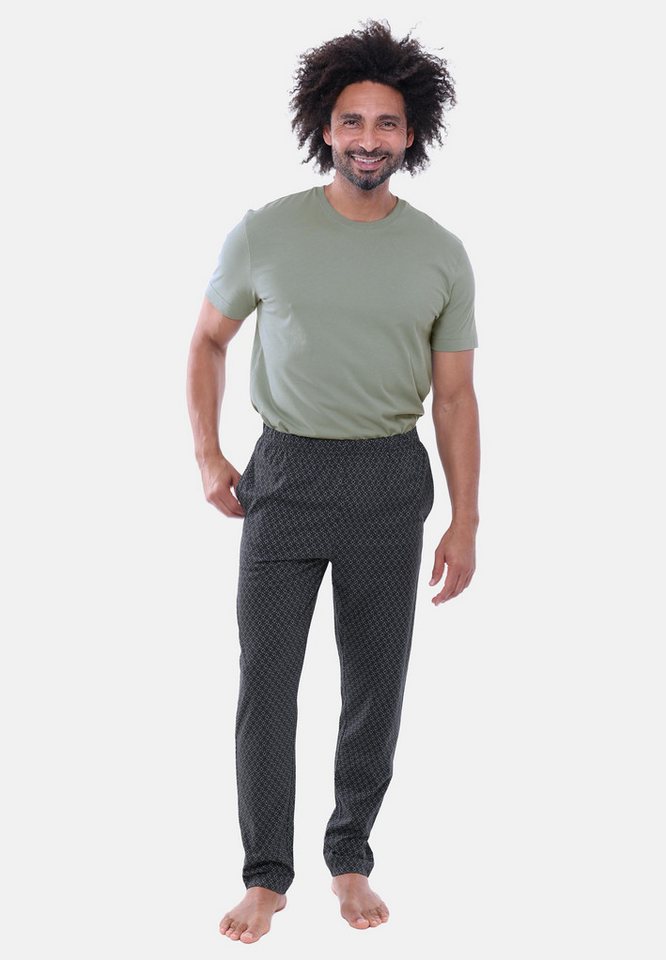 Mey Pyjama Midnight Classic (Set, 2 tlg) Schlafanzug - Baumwolle - Blickdicht - Set aus T-Shirt und langer Hose von Mey