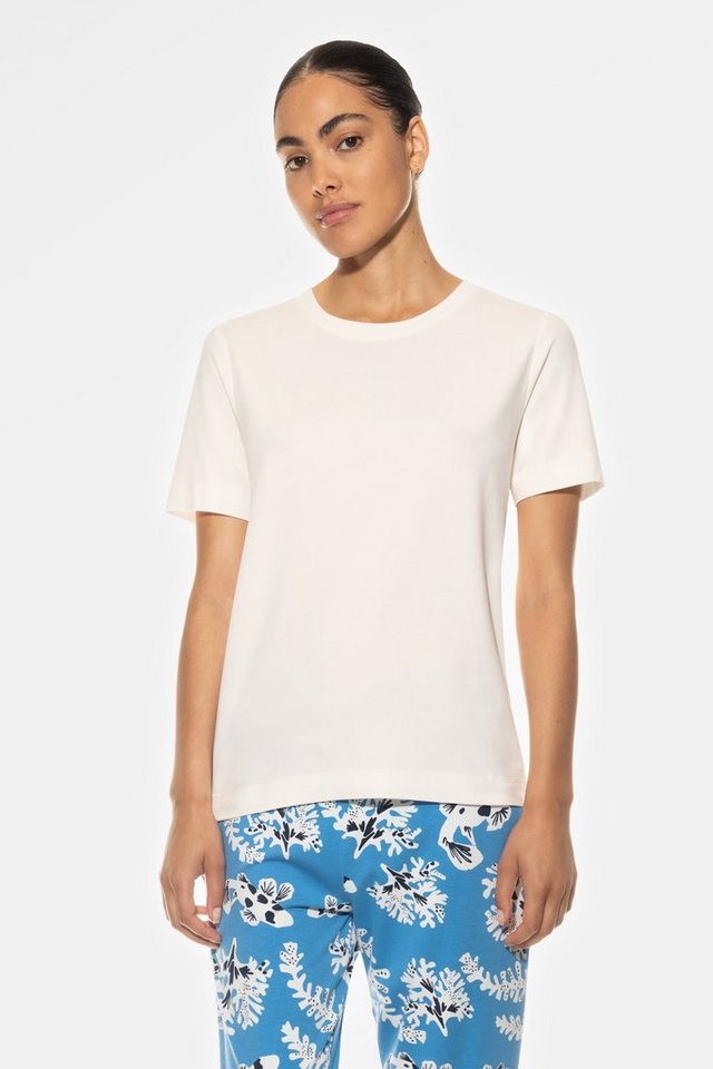 Mey Pyjamaoberteil Damen Serie Tessie Unifarben (1-tlg) Basic Shirt, zeitloses Design, Baumwoll-Mix, Rundhals von Mey