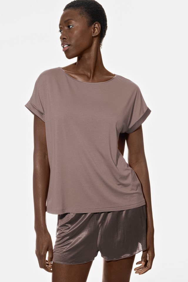 Mey Pyjamaoberteil Damen Serie Pure Chic Uni (1-tlg) Pyjamashirt mit Satin-Details, weiches Modal, hautfreundlich von Mey